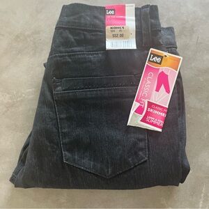 Lee Black Shine Skimmer Stretch Capri, Classic Fit, Slimming, Size 6 Petite